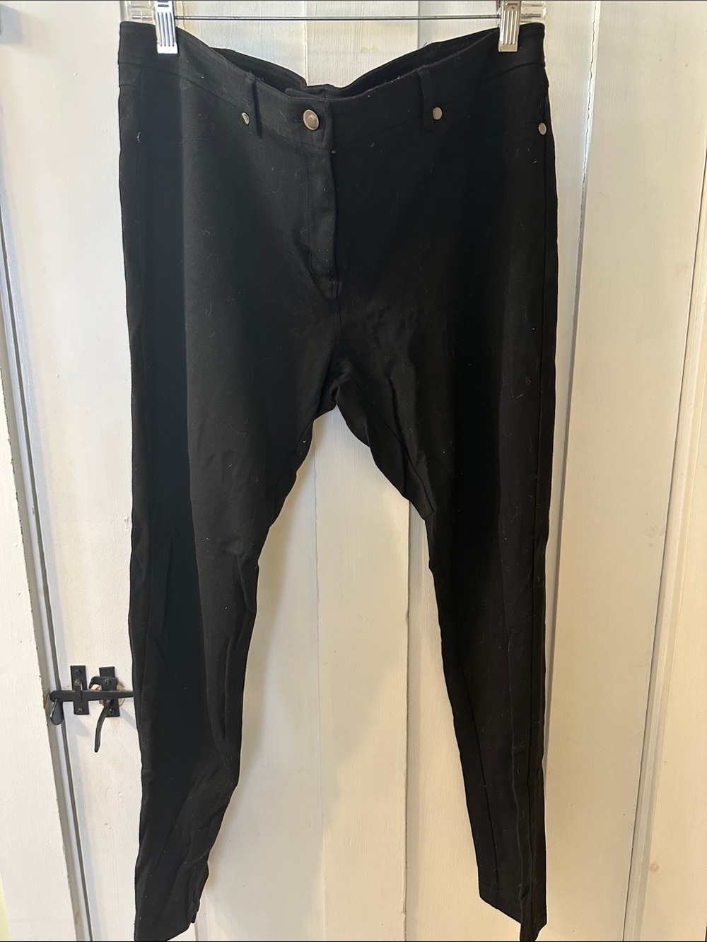J.McLaughlin black front zip legging/jegging with front and back pockets.